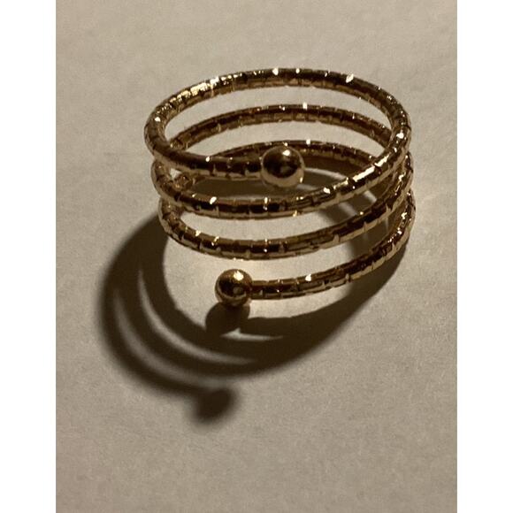 4055 NWOP Goldtone Simple Spiral Ring Snake Coil Wrap Size 6 - Picture 3 of 3